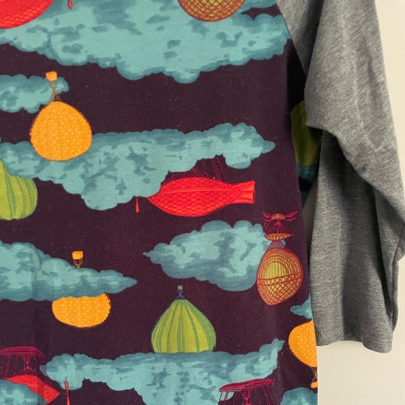 Lularoe Hot Air Balloon Randy Baseball Tee - Picture 7 of 8